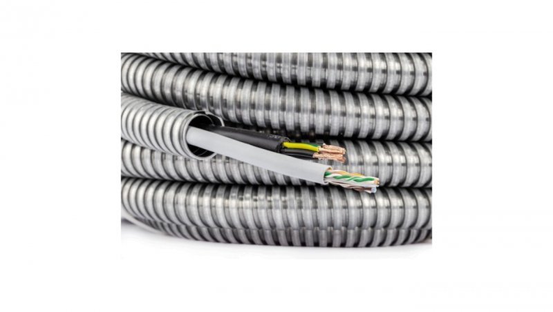 Peszel ochronny metalowy Anaconda Multiflex roz.25 25/21,2mm bezhalogenowy samogasnący rura karbowana elastyczna FCCN 1250N UV