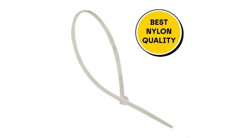 Opaska nylonowa zaciskowa bezhalogenowa 3,6x370mm (biała) 100 szt.