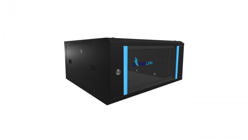 Szafa rack montowana na ścianie Extralink 4U 600x600 Czarna