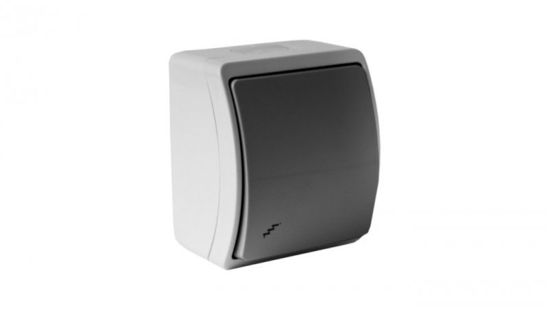 Łącznik schodowy natynkowy 10A 250V IP44 popiel/grafit 153-08 DV 8233