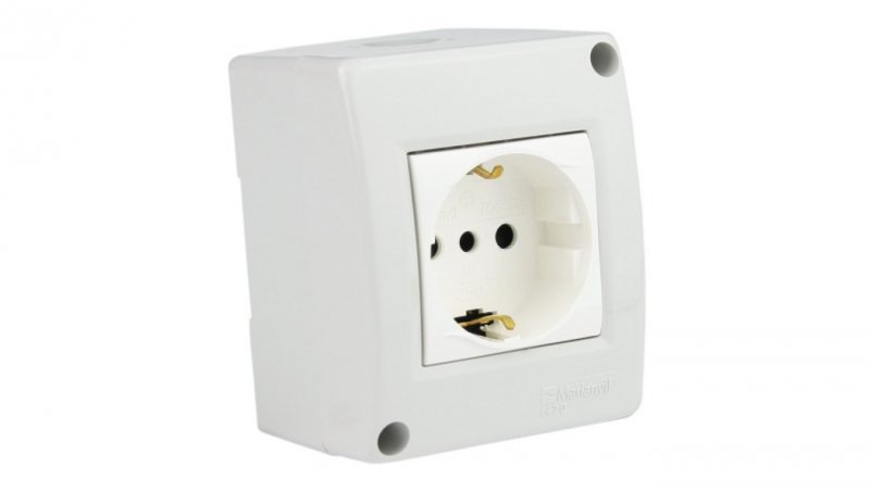 Gniazdo natynkowe szare IP40 M-L Schuko 1793