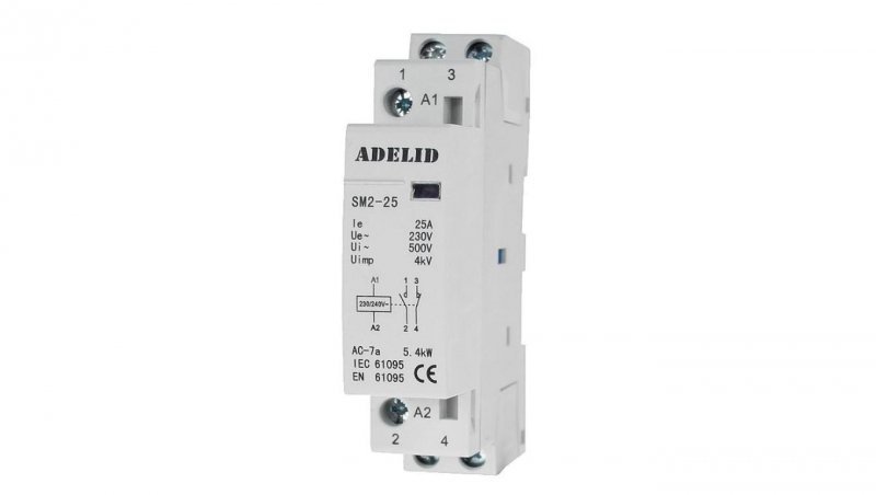STYCZNIK MODUŁOWY 25-11 230V 20A 25A 1P 1NO 1NC SM2 25-11-230V