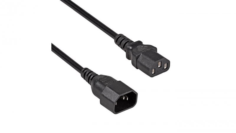 Kabel zasilający Akyga AK-PC-07C przedłużacz CU IEC C13 / C14 3m