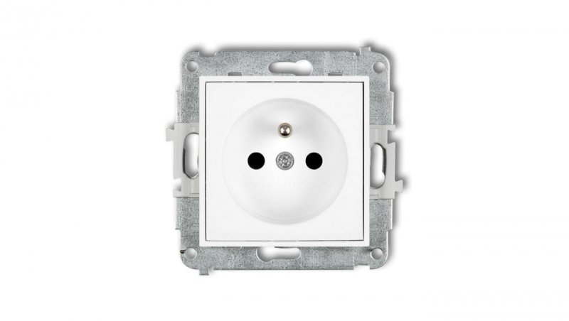ICON Mechanizm gniazda pojedynczego z uziemieniem 2P+Z (przesłony torów prądowych) biały IGP-1zp