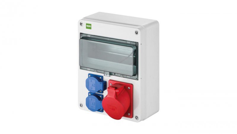 Rozdzielnica siłowa RS-10 modułów 2x2P+Z 3P+N+Z 16A IP54 szara 6224-00