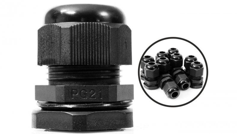 DŁAWIK KABLOWY CZARNY DŁAWNICA PG 21 IP68 1SZT PG 21 BLACK