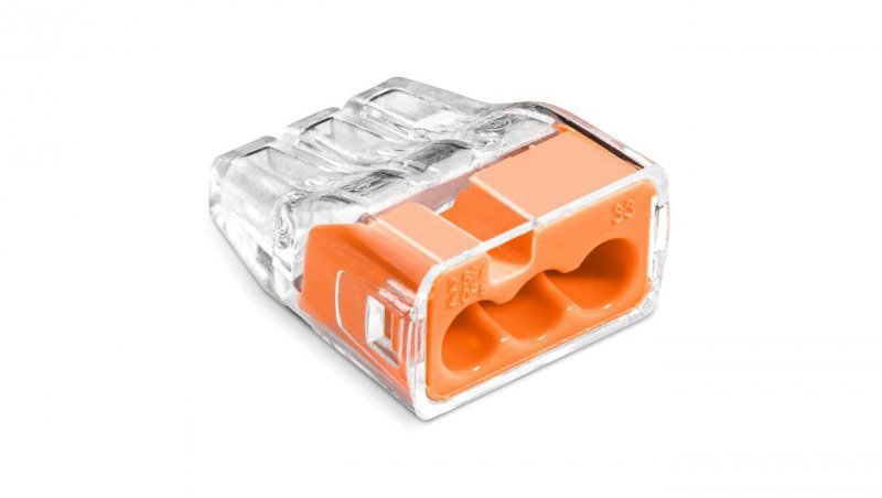 Szybkozłączka wtykowa do drutów i wielodrutów 3-torowa, 4 mm², 32A, 450V, SCP3 B10, 88001008 /10 szt./