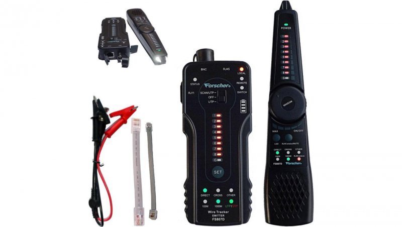 Tester kabli sieciowych RJ45 RJ11 z diodami LED Szukacz par przewodów lokalizator Wire Tracker FORSCHER FS807D