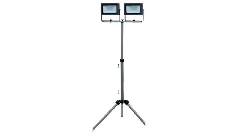 Naświetlacz FLARE 2x50W LED 8500lm 6500K, IP65 2,5m przewód gumowy, na statywie 0,8-1,22m / 47011
