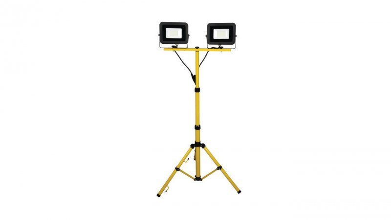 Naświetlacz 2x20W LED 3600lm, 4000K, IP65 1,5m przewód gumowy, na statywie / 47009