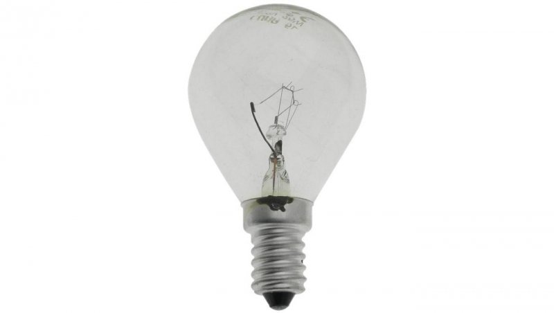 Żarówka wstrząsoodporna G45 kulka przeźroczysta 25W E14 230V
