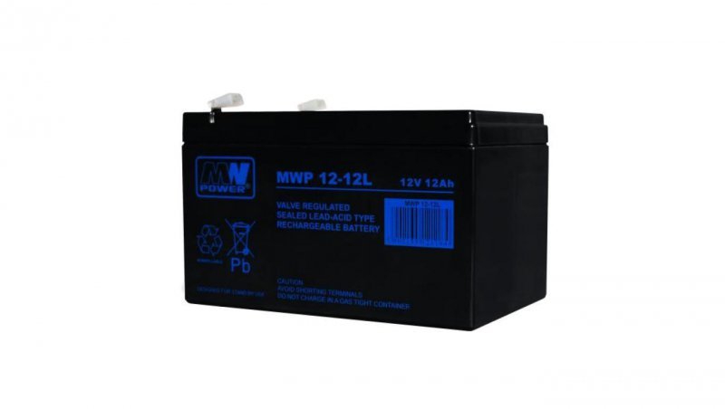 MWP 12-12L akumulator AGM 12-15 lat 12V/12ah