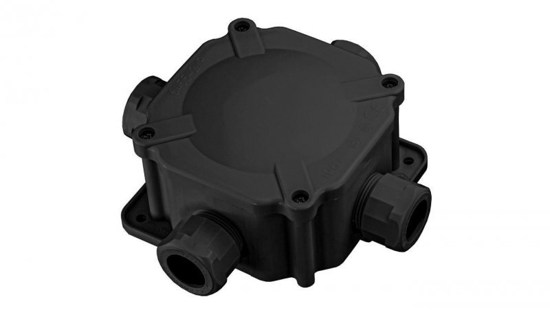 Puszka instalacyjna hermetyczna PG21 5x6mm2 IP67 czarna odporna na UV A.0036C /20szt./