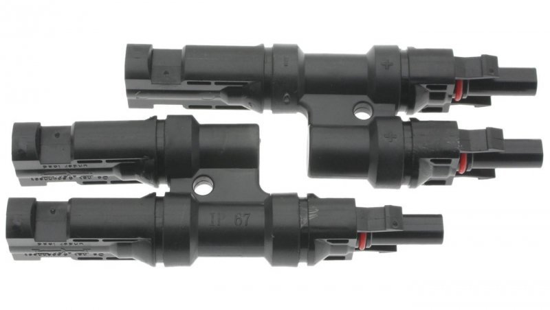 LC złącze fotowoltaiczne MC4 typ T podwójne 2,5-4mm2 6mm2 IP67 1000V DC