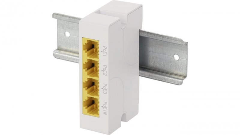 Extender 1xPoE IN 3xPoE OUT, na szynę DIN PULSAR