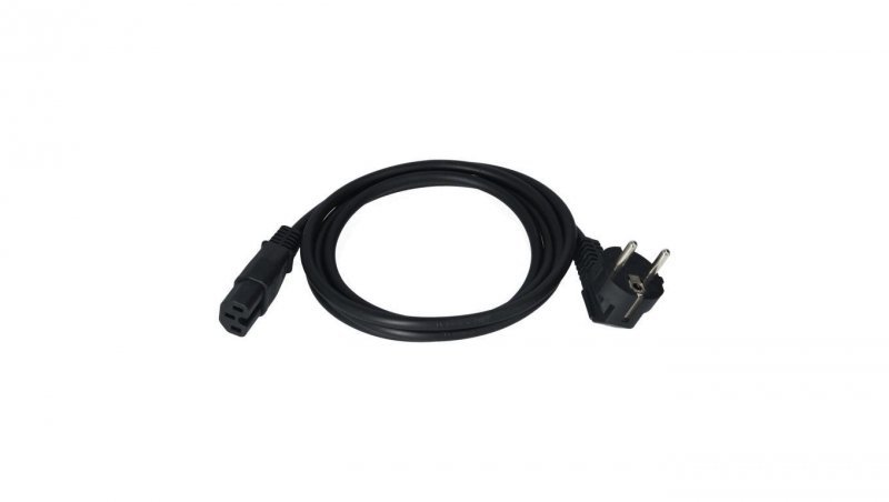 Kabel zasilający OMY do serwera z wtyczką IEC C15 10A czarny 1,8m