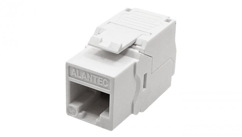Moduł keystone RJ45 UTP kat.5e ekranowany beznarzędziowy SLIM biały Alantec
