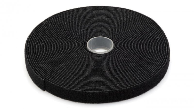 Taśma rzepowa Długość 10m - Szerokość 15mm, czarna AK-770905-100-S