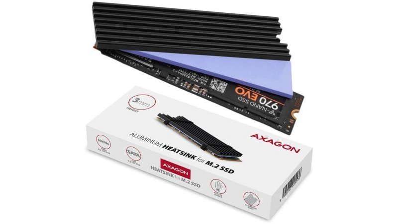 Radiator do dysków Axagon CLR-M2L3 M.2 SSD 3mm