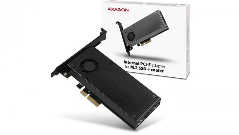 Adapter Axagon PCEM2-DC PCI-E x4 na M.2 NVMe z chłodzeniem