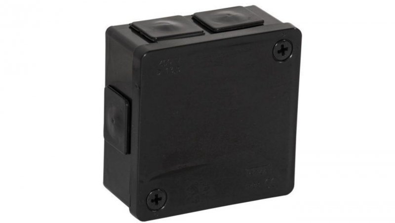 Puszka natynkowa z zaciskami 6 wlotów VIPLAST VP-22 CZARNA IP55 86x86x40mm 022-55