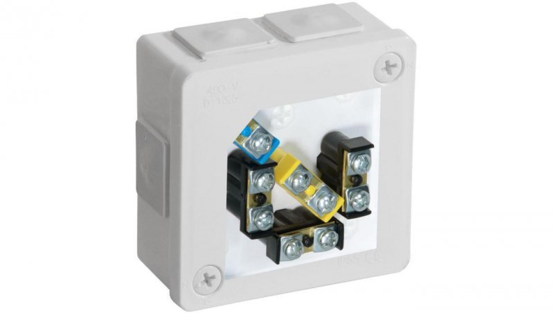 Puszka natynkowa z zaciskami 6 wlotów VIPLAST VP-22 BIAŁA IP55 86x86x40mm 022-51