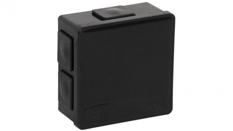 Puszka natynkowa pusta 6 wlotów VIPLAST VP-02 klik CZARNA IP55 86x86x40mm 002-05