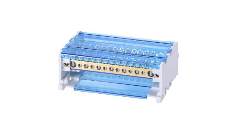 Blok rozdzielczy modułowy Listwa łączeniowa 4x18 100A na szynę DIN TH35 4x (2x 10-25mm2 + 6x 1,5-4mm2 + 7x 2,5-6mm2) FJ-415/100B