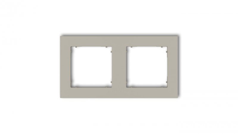 MINI Ramka uniwersalna podwójna kwadratowa z tworzywa taupe 60MR-2