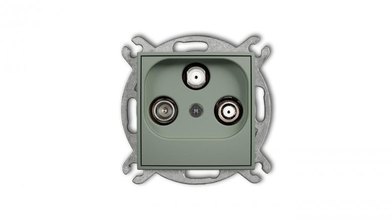 MINI Mechanizm gniazda abonenckiego 2 wyjścia SAT + TV szałwiowy 61MGSN