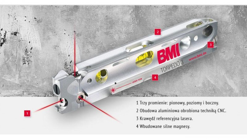 Poziomica laserowa BMI TORPEDO 3