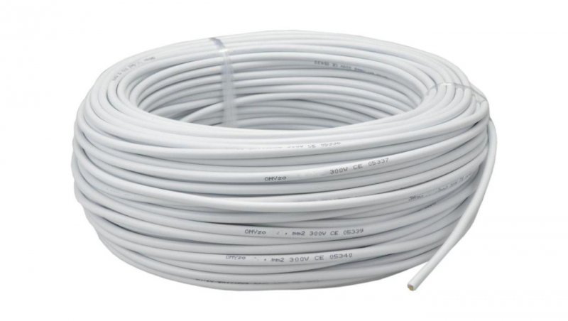 Przewód prądowy H03VV-F / OMY 300V 3x0,5 biały linka Elektrokabel 10m