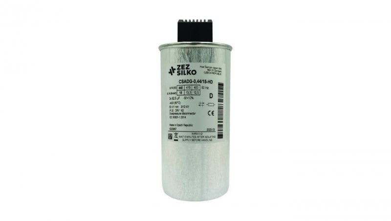 Kondensator 15kvar 440V Cn=3x82,21µF In=3x19,71A
