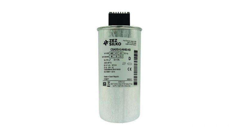 Kondensator 40kvar 440V Cn=3x219,22µF In=3x52,55A