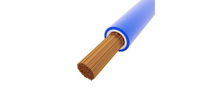 Przewód 6mm2 niebieski H07V-K 100m Linka sterownicza BiTOne 450/750V 5043