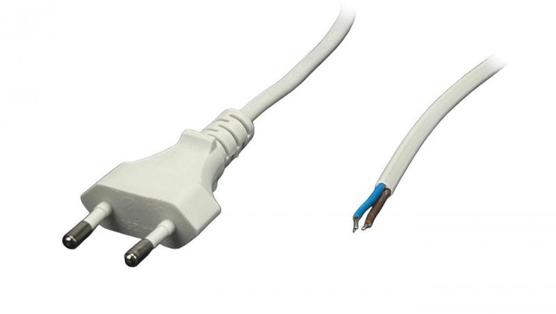 Przewód zasilający CEE7 - POSAC-CEE7/16WH12 biały 1,2m 2,5A