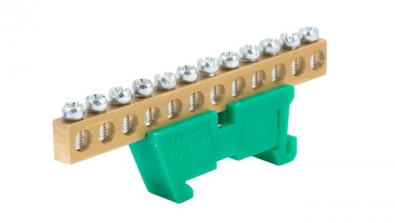 Listwa zaciskowa zerowa 12x16mm2 zielona TH 35-12/Z