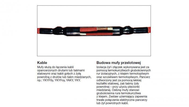 Mufa przelotowa SN ze złączkami śrubowymi POLJ-06/3X150-240 - TE Raychem