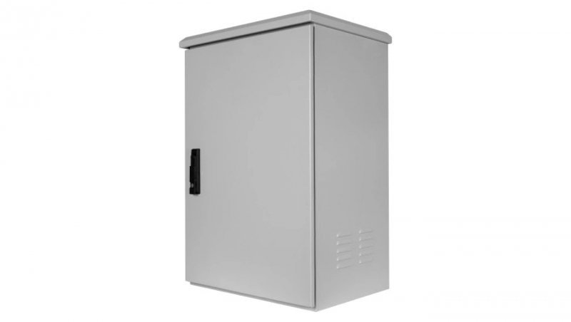 Szafa wisząca RACK 19 18U 430mm zewnętrzna hermetyczna drzwi pełne z zamkiem szara IP55 NEKU