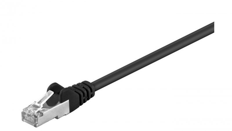 CAT 5e Kabel łączący, F/UTP, czarny - Długość kabla 1.5 m