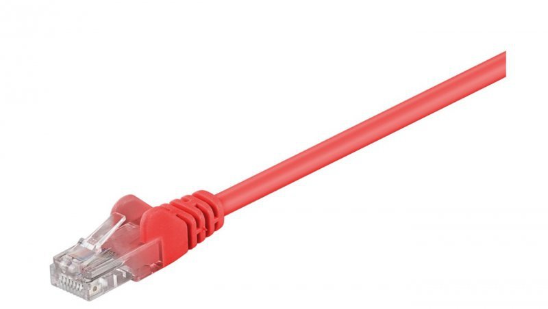 CAT 5e Kabel łączący, U/UTP, Czerwony - Długość kabla 1.5 m