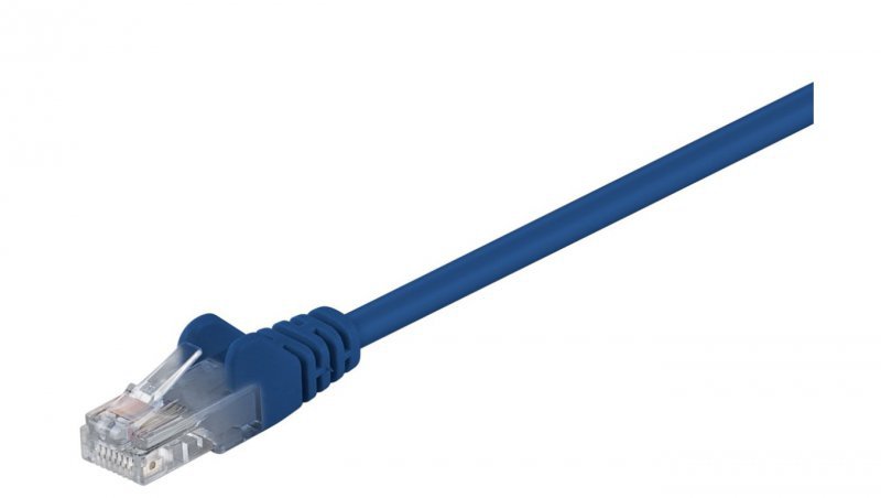 CAT 5e Kabel łączący, U/UTP, Niebieski - Długość kabla 0.25 m