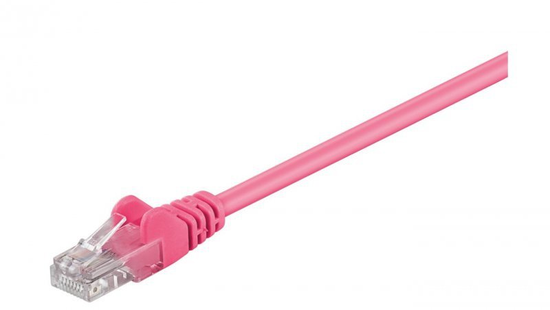 CAT 5e Kabel łączący, U/UTP, Purpurowy - Długość kabla 0.5 m