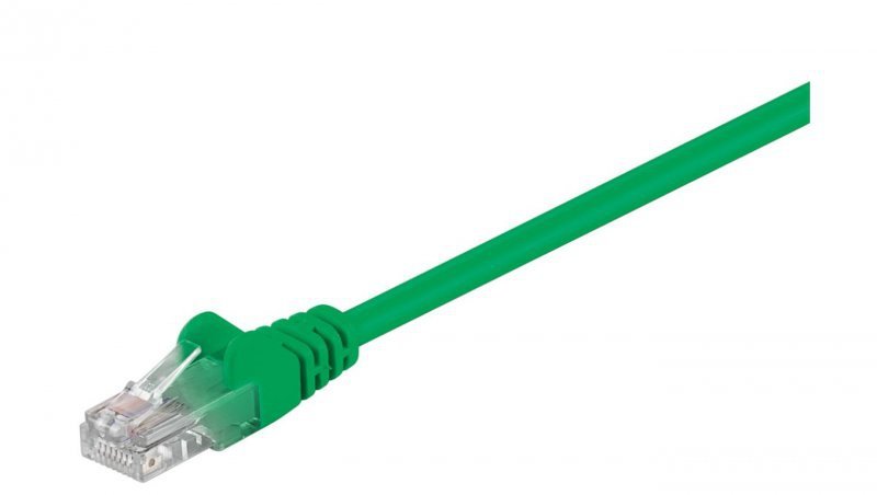 CAT 5e Kabel łączący, U/UTP, Zielony - Długość kabla 0.25 m