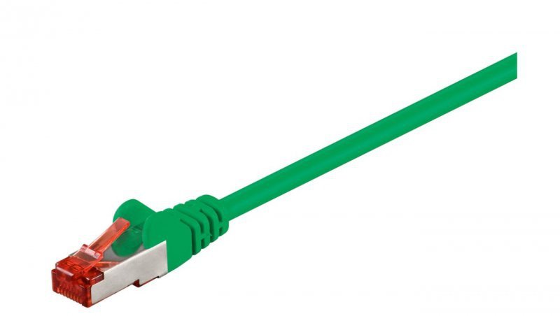 CAT 6 Kabel łączący, S/FTP (PiMF), Zielony - Długość kabla 0.25 m