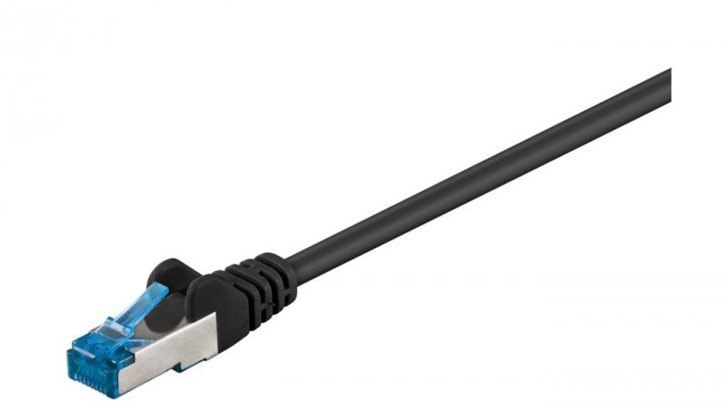 CAT 6AKabel łączący, S/FTP (PiMF), czarny - Długość kabla 0.5 m