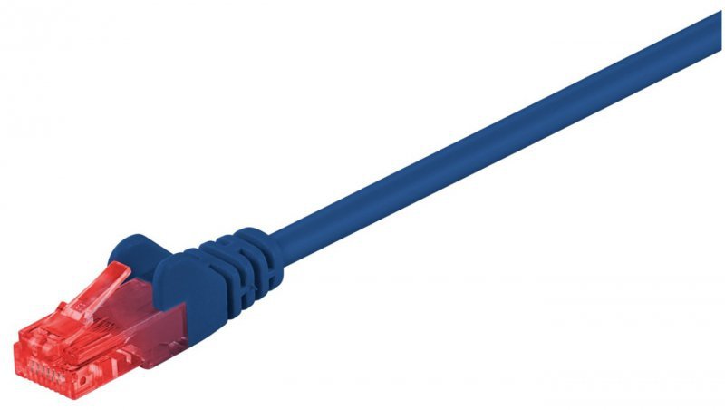 CAT 6Kabel łączący, U/UTP, Niebieski - Długość kabla 0.5 m