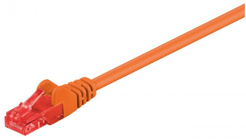 CAT 6Kabel łączący, U/UTP, Pomarańczowy - Długość kabla 0.25 m