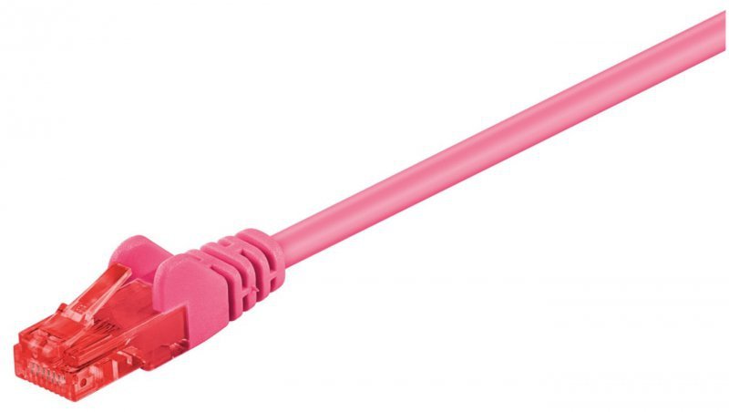 CAT 6Kabel łączący, U/UTP, Purpurowy - Długość kabla 0.5 m