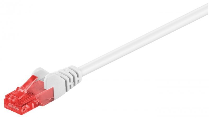 CAT 6Kabel łączący, U/UTP, biały - Długość kabla 0.5 m